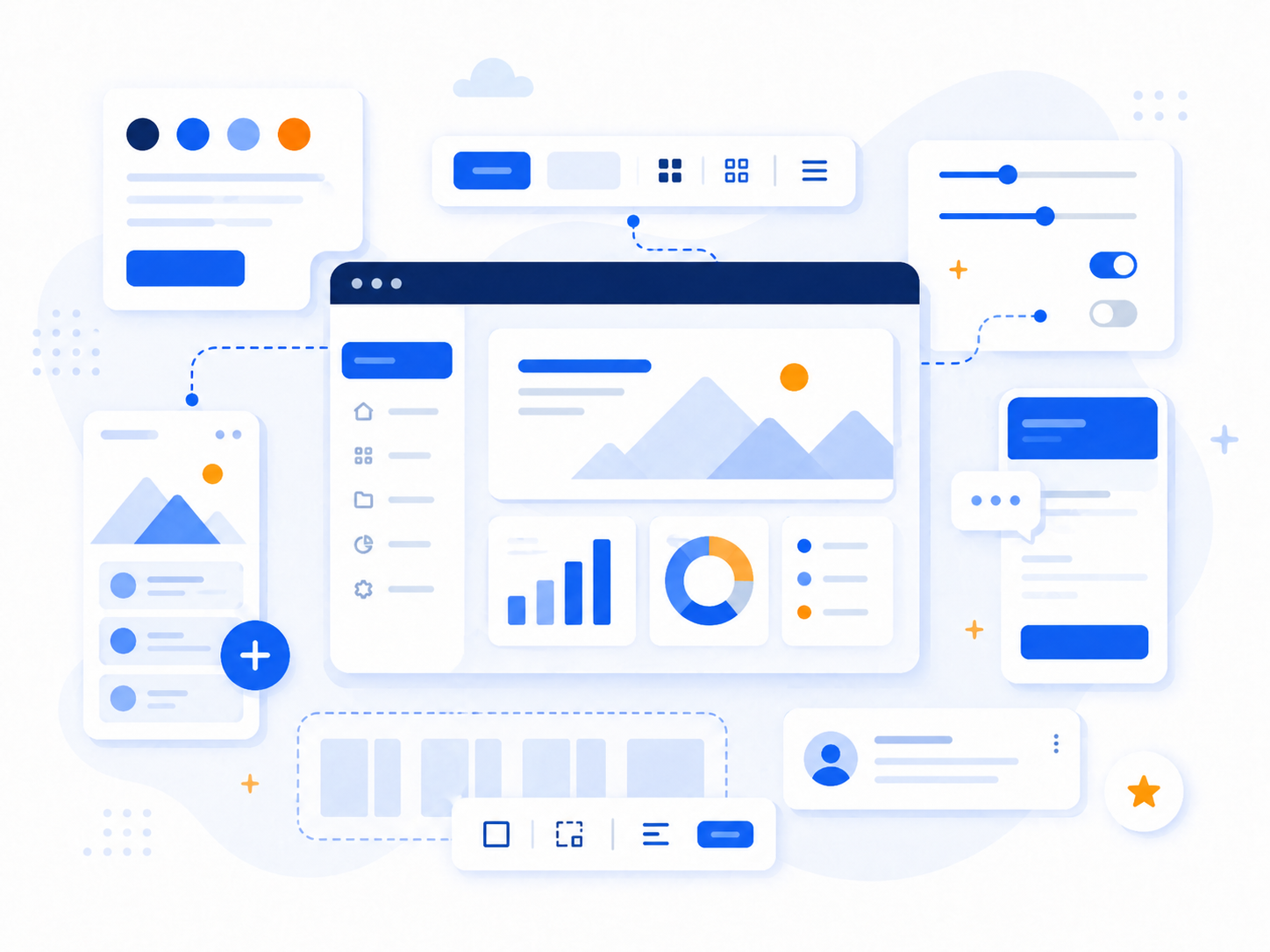 両OSで一貫したUI/UXデザインを実現するイメージ